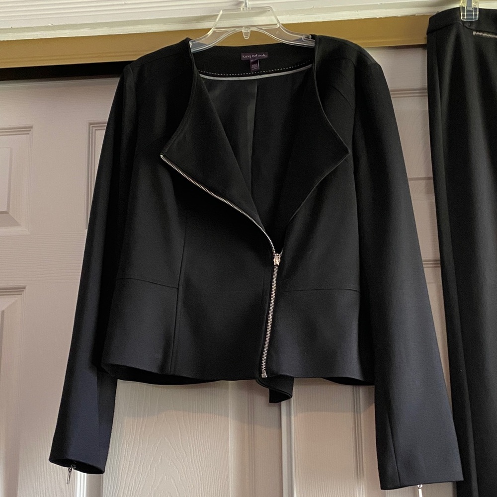 Long Tall Sally size 12 Black Women's Pantsuit with Zipper Detail - Picture 2 of 16